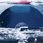 windscreen crack repair - Winter frozen back car window texture freezing