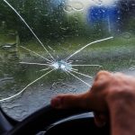 car windscreen repair - Broken windshield of a car